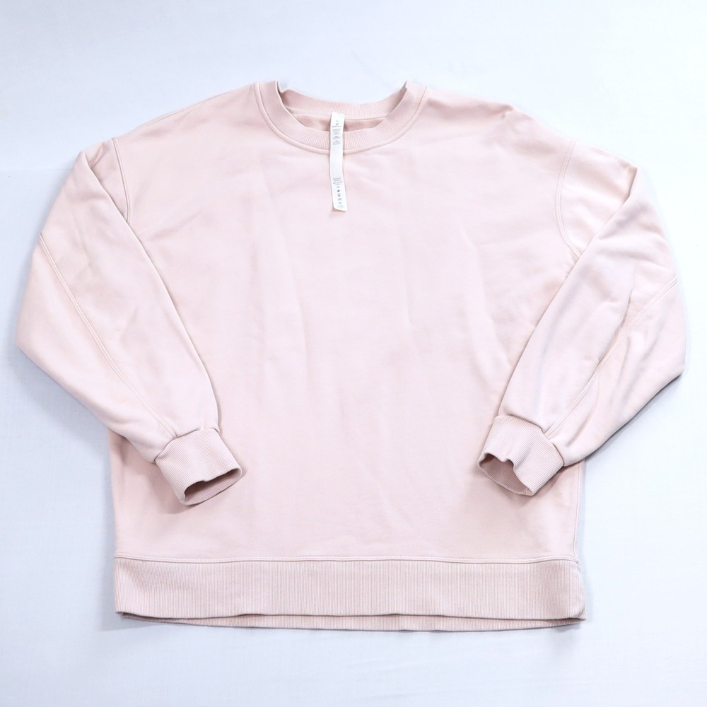 Lululemon Perfectly Oversized Crewneck Women XS Pink Bliss Cotton Sweatshirt Top